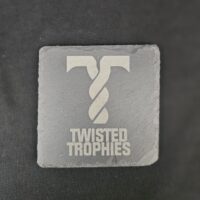 Laser Engraved Logo Square Slate Coasters (Bulk Pricing Available - See Chart)