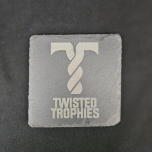 Laser Engraved Logo Square Slate Coasters (Bulk Pricing Available - See Chart)